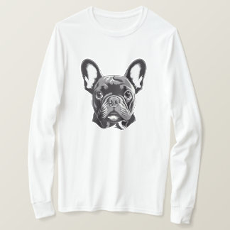 Personalisierter französischer Bulldog Black und W T-Shirt