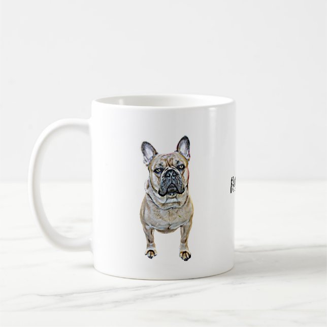 Personalisierter französischer Bulldog Kaffeetasse (Links)