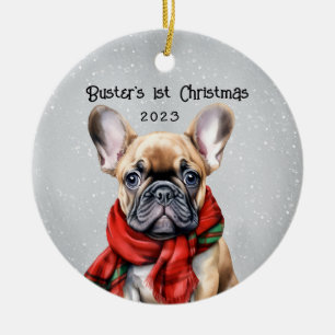 Personalisierter französischer Bulldog Keramik Ornament