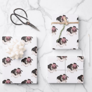 Personalisierter französischer Bulldog   Niedliche Geschenkpapier Set