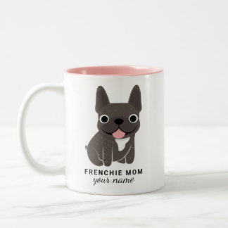 Personalisierter Französischer-Bulldogge-Becher: N Zweifarbige Tasse