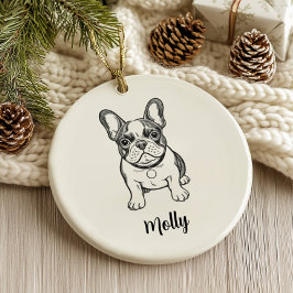 Personalisierter Französischer Bulldogge-Hund Weih Keramik Ornament