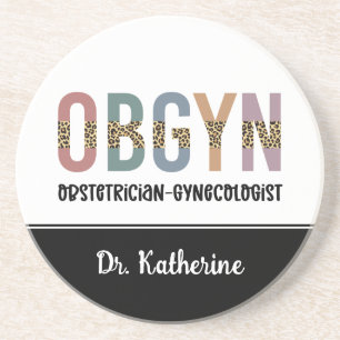 Personalisierter Frauenarzt Geburtshelfer Gynäkolo Getränkeuntersetzer