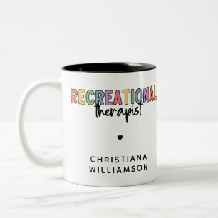 Personalisierter Freizeittherapeut Zweifarbige Tasse