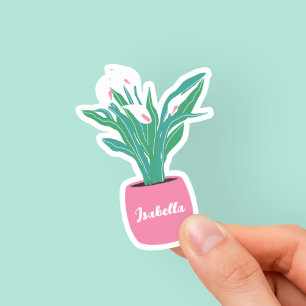 Personalisierter Friedenslilien-Sticker für Zimmer Aufkleber