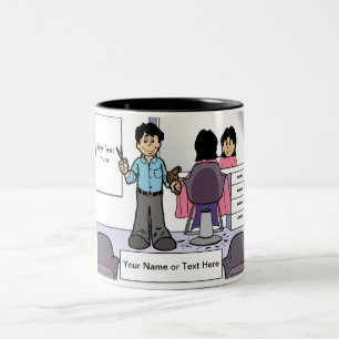 Personalisierter Friseur - Männlicher Cartoon Zweifarbige Tasse