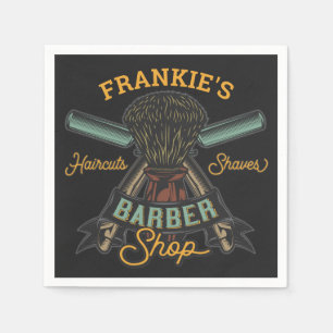 Personalisierter Friseurladen Retro-Haarschnitt-Sh Serviette