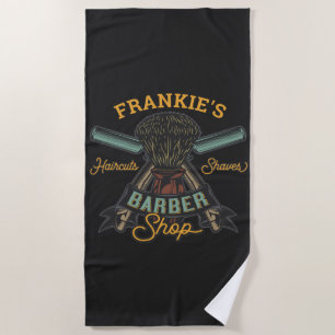 Personalisierter Friseurladen Retro-Haarschnitt-Sh Strandtuch