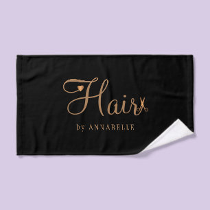 Personalisierter Friseursalon mit elegantem Gold Handtuch