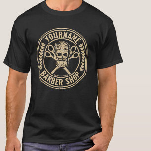 Personalisierter Friseursalon Skull Rockabilon T-Shirt