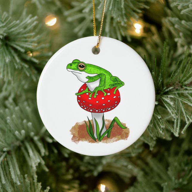Personalisierter Froggy | Funny Frog Keramik Ornament (Baum)