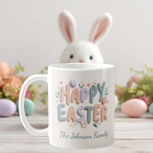 Personalisierter Frohe Ostern Familienbecher Kaffeetasse