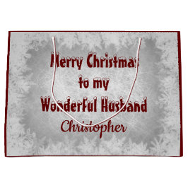 Personalisierter frohe Weihnacht-Ehemann Große Geschenktüte