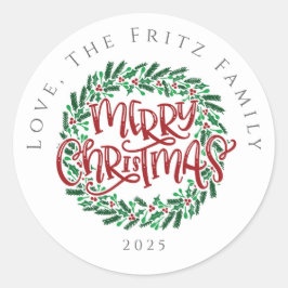 Personalisierter Frohe Weihnachten Aufkleber Gesch