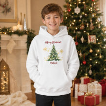 Personalisierter Frohe Weihnachten Baum Jungen Pul