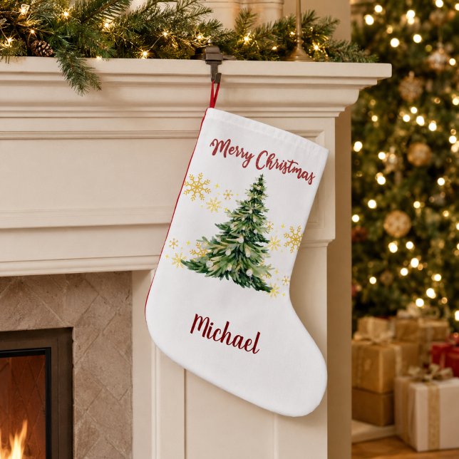 Personalisierter Frohe Weihnachten Baum Name Socke (Von Creator hochgeladen)