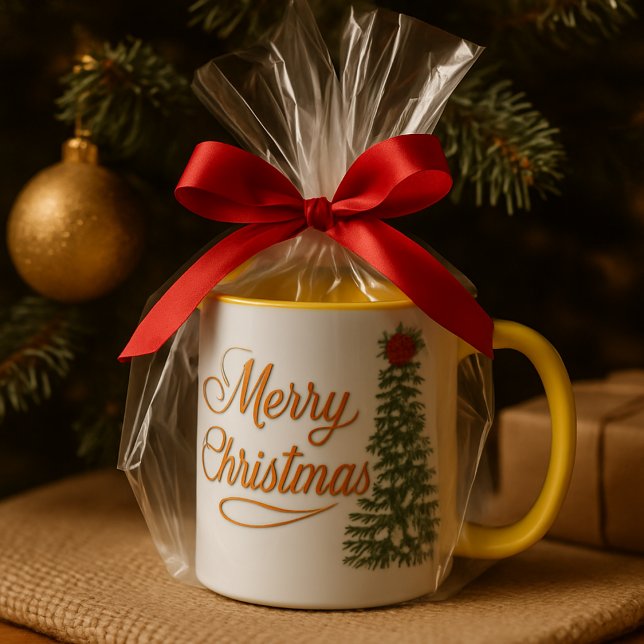 : Personalisierter Frohe Weihnachten Baum Wasserfa Tasse (Von Creator hochgeladen)