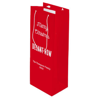 Personalisierter Frohe Weihnachten Dekantier jetzt Geschenktüte Für Weinflaschen