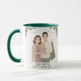 Personalisierter Frohe Weihnachten Familienbecher  Tasse