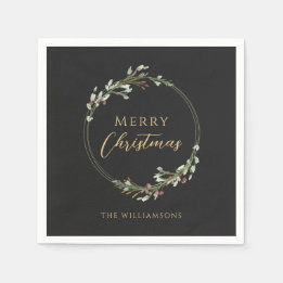 Personalisierter Frohe Weihnachten Minimalistische Serviette