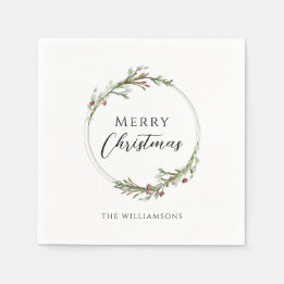 Personalisierter Frohe Weihnachten Minimalistische Serviette