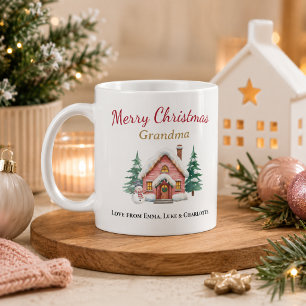 Personalisierter Frohe Weihnachten Oma Becher Kaffeetasse