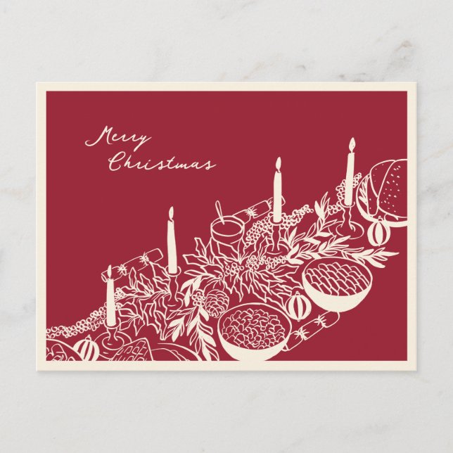 Personalisierter Frohe Weihnachten Tisch Minimal D (Vorderseite)