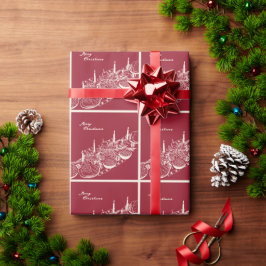 Personalisierter Frohe Weihnachten Tisch Minimal D Geschenkpapier