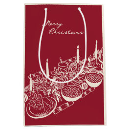Personalisierter Frohe Weihnachten Tisch Minimal D Mittlere Geschenktüte