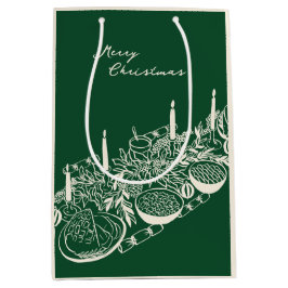 Personalisierter Frohe Weihnachten Tisch Minimal D Mittlere Geschenktüte