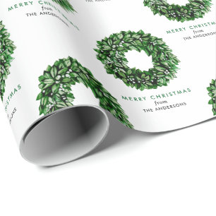 Personalisierter Frohe Weihnachten Wasserfarben Kr Geschenkpapier