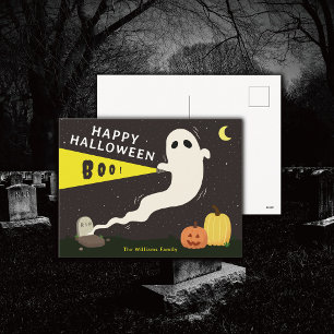 Personalisierter Froher Halloween-Geist Feiertagspostkarte