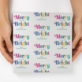 Personalisierter froher und heller Weihnachtsurlau Geschenkpapier