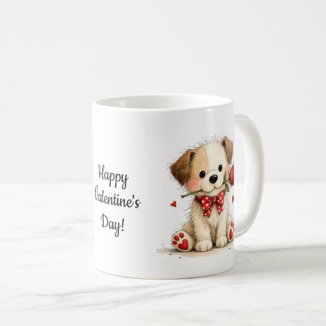 Personalisierter Froher Valentinstag Becher Kaffeetasse (VorderseiteRechts)