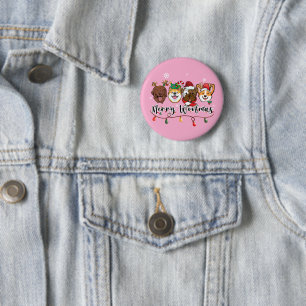 Personalisierter Frohes Wuff-Weihnachten Knopf Button