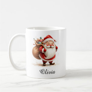 Personalisierter fröhlicher Weihnachtsmann-Kaffeeb Kaffeetasse