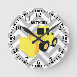 Personalisierter Frontladerlastwagen Runde Wanduhr