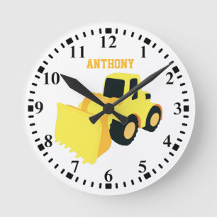 Personalisierter Frontladerlastwagen Runde Wanduhr