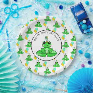 Personalisierter Frosch Alles Gute zum Geburtstag Pappteller