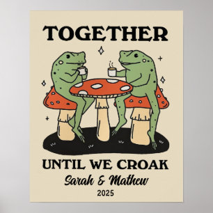 Personalisierter Frosch-Illustrationsjubiläum Poster