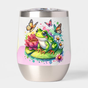 Personalisierter Frosch mit Blume auf Lilypad Insu