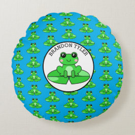 Personalisierter Frosch Rundes Kissen