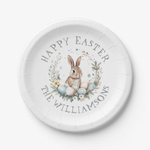 Personalisierter Frühling Bunny Easter Egland Pappteller
