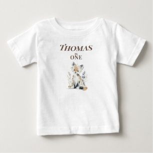 Personalisierter Fuchs 1. Geburtstag Baby T-shirt