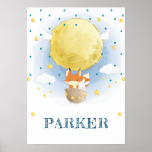 Personalisierter Fuchs Luftballon Poster