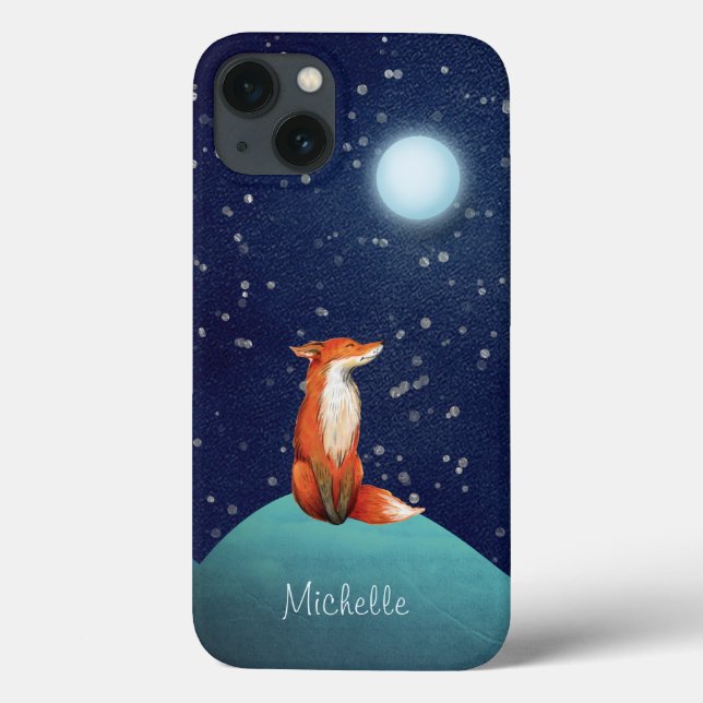 Personalisierter Fuchs unter Vollmond Case-Mate iPhone Hülle (Rückseite)