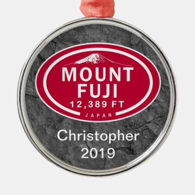 Personalisierter Fuji 12.389 FT Japan Berg Ornament Aus Metall (Vorne)