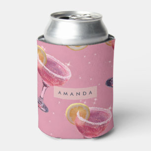 Personalisierter Funkel-Glamour-Pink-Cocktail Dosenkühler
