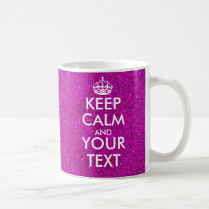 Personalisierter funkelnd rosa Glitzer Behalte ruh Tasse
