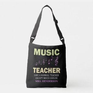 Personalisierter Funny Colorful Music Teacher Tragetaschen Mit Langen Trägern